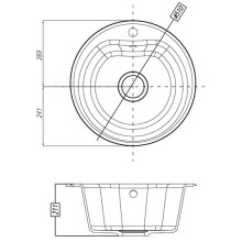 Кухонная мойка серый шелк Акватон Мида 1A712732MD250
