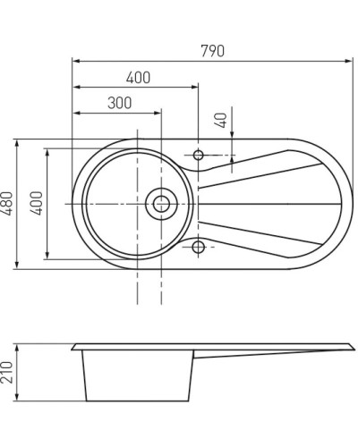 Кухонная мойка серый Акватон Паола 1A714032PA230