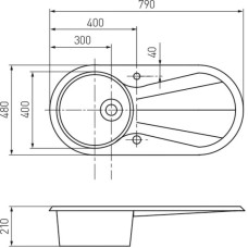 Кухонная мойка терракотовый Акватон Паола 1A714032PA270