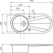 Кухонная мойка шампань Акватон Паола 1A714032PA290