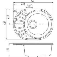 Кухонная мойка латте Акватон Чезана 1A711232CS260