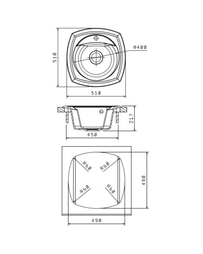 Кухонная мойка Florentina Korsika антрацит 20.105.B0510.302