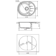 Кухонная мойка Florentina Rodos черный 20.245.B0620.102