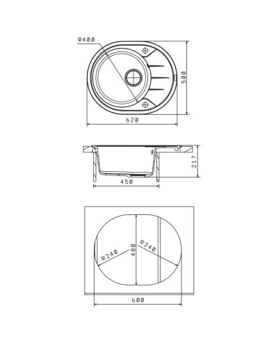 Кухонная мойка Florentina Rodos черный 20.245.B0620.102
