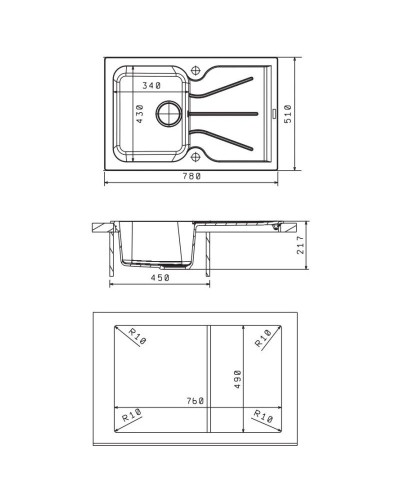 Кухонная мойка Florentina Gattinara антрацит 20.255.B0780.302