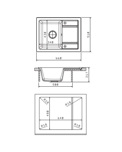 Кухонная мойка Florentina Lipsi антрацит 20.155.C0660.302
