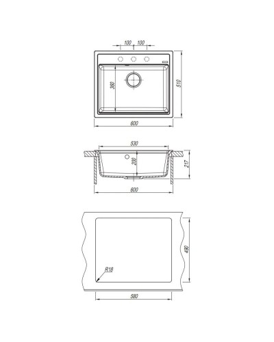Кухонная мойка Florentina Lipsi антрацит 20.120.D0600.302