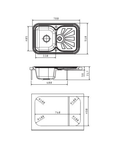 Кухонная мойка Florentina Krit антрацит 20.170.D0780.302