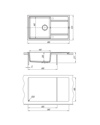 Кухонная мойка Florentina Lipsi бежевый 20.130.D0860.104