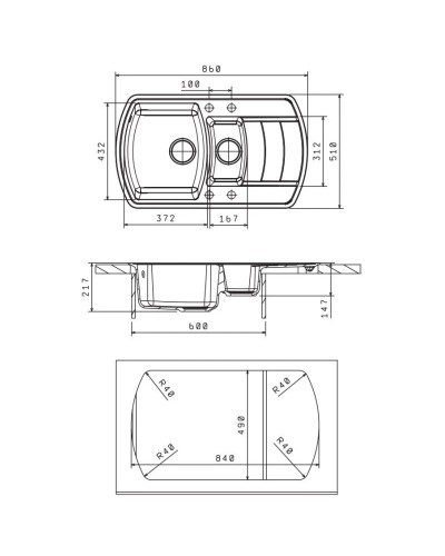 Кухонная мойка Florentina Nire бежевый 20.205.D0860.104