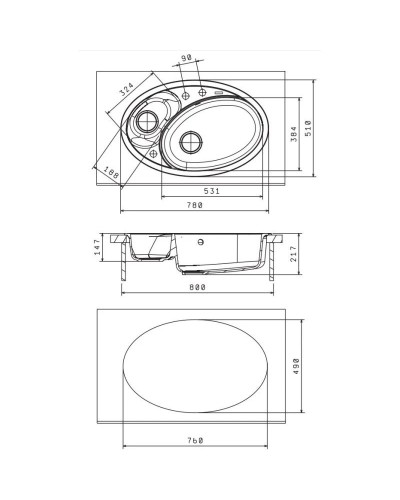 Кухонная мойка Florentina Selena шампань 20.265.E0780.202