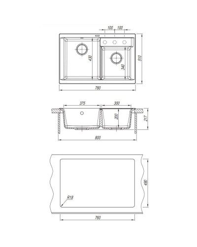 Кухонная мойка Florentina Kassi коричневый 20.230.E0780.105