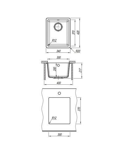 Кухонная мойка Florentina Vega антрацит 22.305.A0300.302
