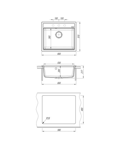 Кухонная мойка Florentina Lipsi черный 20.120.D0600.102