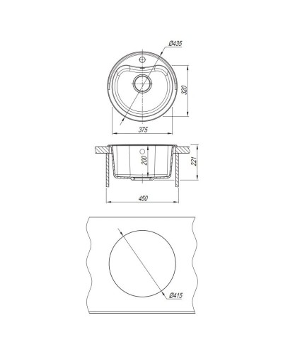 Кухонная мойка Dr.Gans Дора черный 25.015.B0435.407