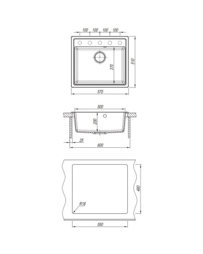 Кухонная мойка Dr.Gans Ника черный 25.070.D0570.407