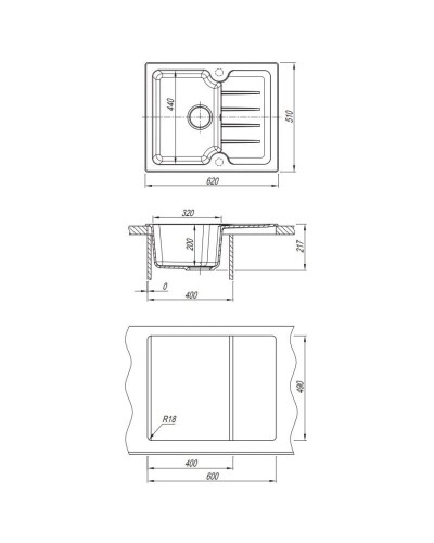 Кухонная мойка Dr.Gans Лора серый 25.020.A0620.408