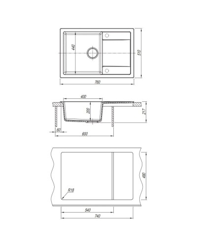 Кухонная мойка Dr.Gans Техно белый 25.030.D0760.401