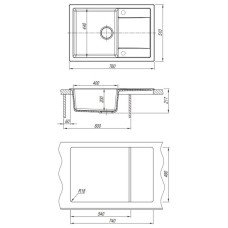 Кухонная мойка Dr.Gans Техно черный 25.030.D0760.407