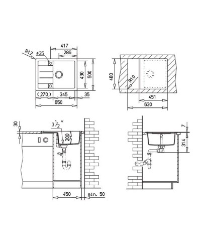 Кухонная мойка Teka Astral 45-B-TG карбон 40143508