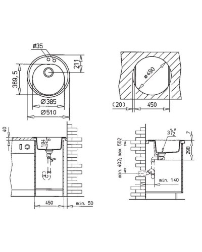 Кухонная мойка Teka Centroval 45 B-TG карбон 40143216