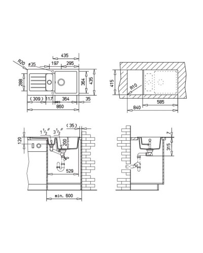 Кухонная мойка Teka Kea 60 B-TG белый арктик 40143373