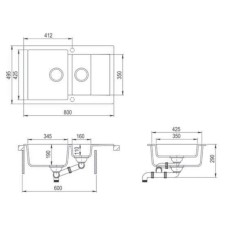 Кухонная мойка Teka Clivo 60 B-TQ черный металлик 40148020