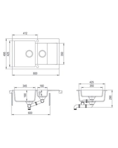 Кухонная мойка Teka Clivo 60 B-TQ черный металлик 40148020
