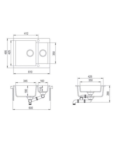 Кухонная мойка Teka Clivo 60 S-TQ черный металлик 40148030