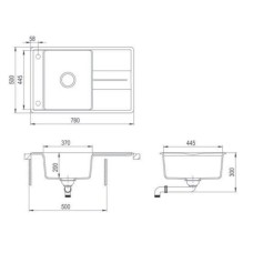 Кухонная мойка Teka Estela 50 B-TQ черный металлик 40148080