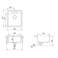 Кухонная мойка Teka Estela 45 S-TQ 1B черный металлик 40148070
