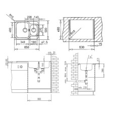 Кухонная мойка Teka Classic 1 1/2B полированная сталь 10119079