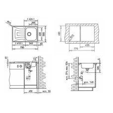 Кухонная мойка Teka Universo 79.50 1B 1D декоративная сталь 10120045