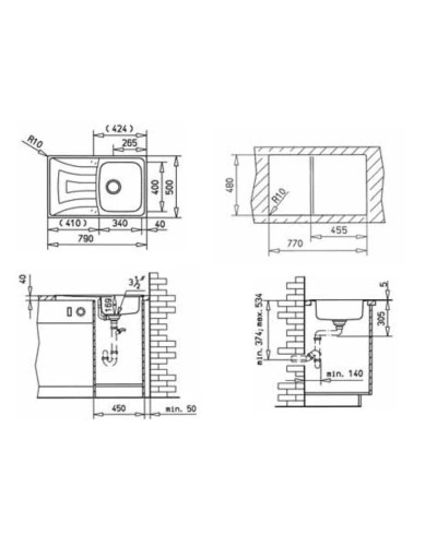 Кухонная мойка Teka Universo 79.50 1B 1D декоративная сталь 10120045