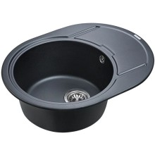 Кухонная мойка Paulmark Oval черный металлик PM316502-BLM