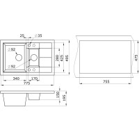 Кухонная мойка Paulmark Feste шампань PM237850-CH
