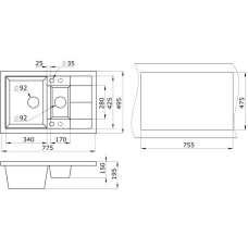 Кухонная мойка Paulmark Feste шампань PM237850-CH