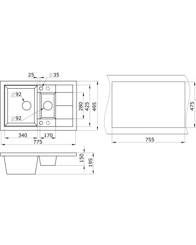 Кухонная мойка Paulmark Feste шампань PM237850-CH