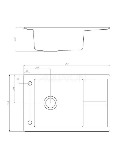 Кухонная мойка Акватон Делия графит 1A715132DE210