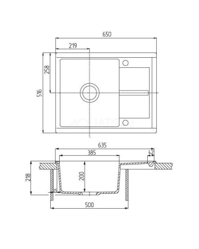 Кухонная мойка Акватон Делия серый шелк 1A718632DE250