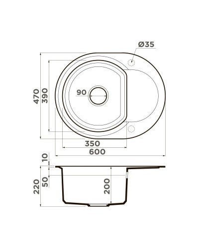 Кухонная мойка Tetogranit Omoikiri Sakaime 60E-GR ленинградский серый 4993544