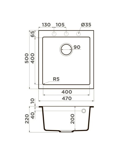 Кухонная мойка Tetogranit Omoikiri Bosen 47-WH белый 4993589