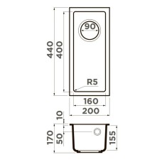 Кухонная мойка Tetogranit Omoikiri Bosen 20-U-GR ленинградский серый 4993537