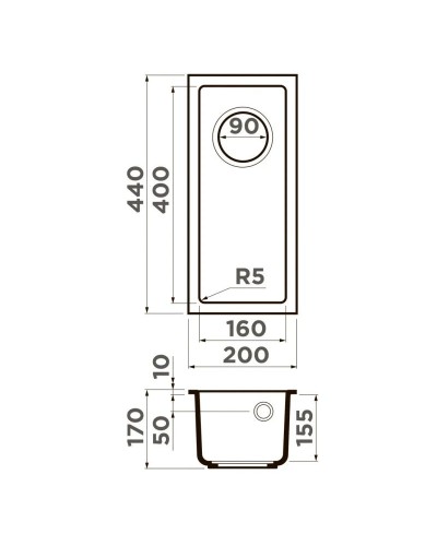 Кухонная мойка Tetogranit Omoikiri Bosen 20-U-GR ленинградский серый 4993537