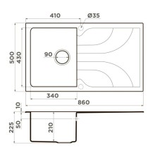 Кухонная мойка Tetogranit Omoikiri Yasugata 86-BE ваниль 4993869