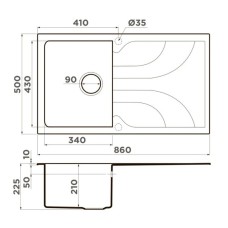 Кухонная мойка Tetogranit Omoikiri Yasugata 86-BE ваниль 4993869