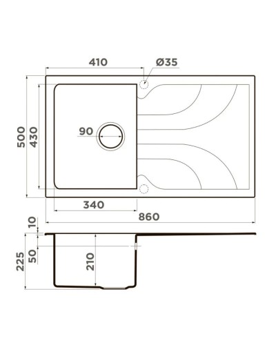 Кухонная мойка Tetogranit Omoikiri Yasugata 86-BE ваниль 4993869