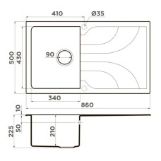 Кухонная мойка Tetogranit Omoikiri Yasugata 86-PL платина 4993875