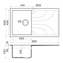 Кухонная мойка Tetogranit Omoikiri Yasugata 86-CH шампань 4993873