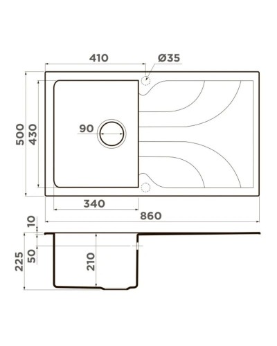 Кухонная мойка Tetogranit Omoikiri Yasugata 86-CH шампань 4993873